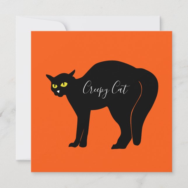Convite Black Cat on Orange (Frente)