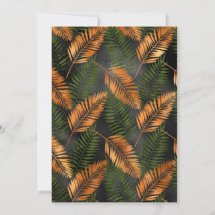 Convite Black Copper Brown Palm Tree Leaf Glam Tropical