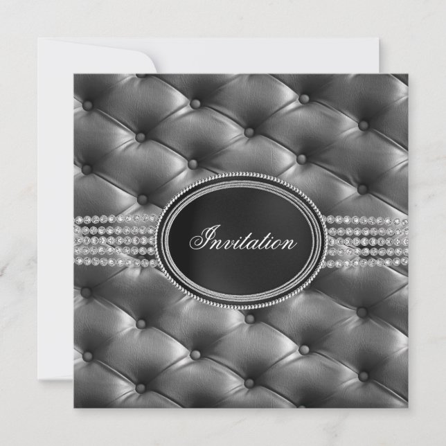 Convite Black Diamond Tie Party (Frente)