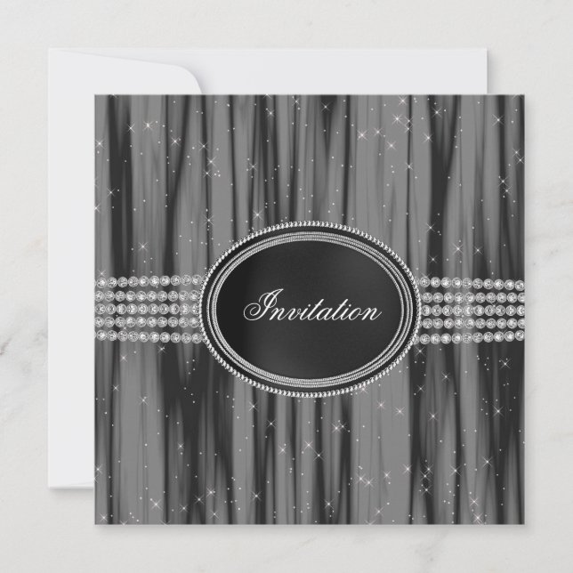 Convite Black Diamond Tie Party (Frente)