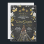 Convite Black & Dourado Mexicano Charra Mis XV Anos Invite<br><div class="desc">Black & Dourado Mexicano Charra Mis XV Anos Invite</div>