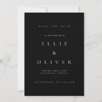 Black Elegant Boho Salvar a Data