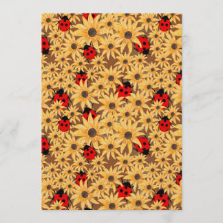 Convite Black-Eyed Susan And Ladybugs Seamless Pattern
