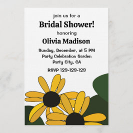 Convite Black Eyed Susan Flower Floral Bridal Shower