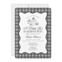 Black Gingham Preppy Ghost Little Boo Baby Shower
