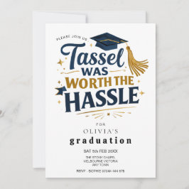Convite Black & Gold Graduation Tassel Was Worth Hassel 