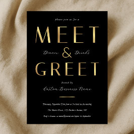 Convite Black & Gold Meet and Greet Networking Business