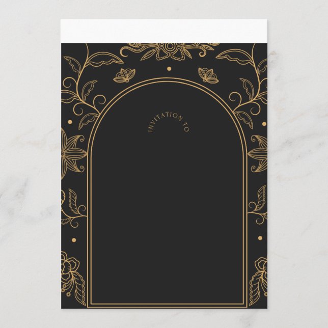 Convite Black & Gold New Year's Eve Invitation an  (Frente)