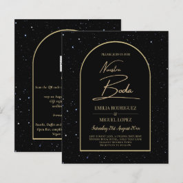 CONVITE Black Gold Noite Estrelada NOSSO CASAMENTO