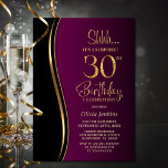 Convite Black Gold Pink Surprise 30th Birthday<br><div class="desc">Invite your friends and loved ones with this modern black, gold and pink surprise 30th birthday party invitation. The customizable text area in this invitation template allows you to effortlessly include all the necessary details for your special birthday celebration, including the date, time, venue, and RSVP information. A variety of...</div>