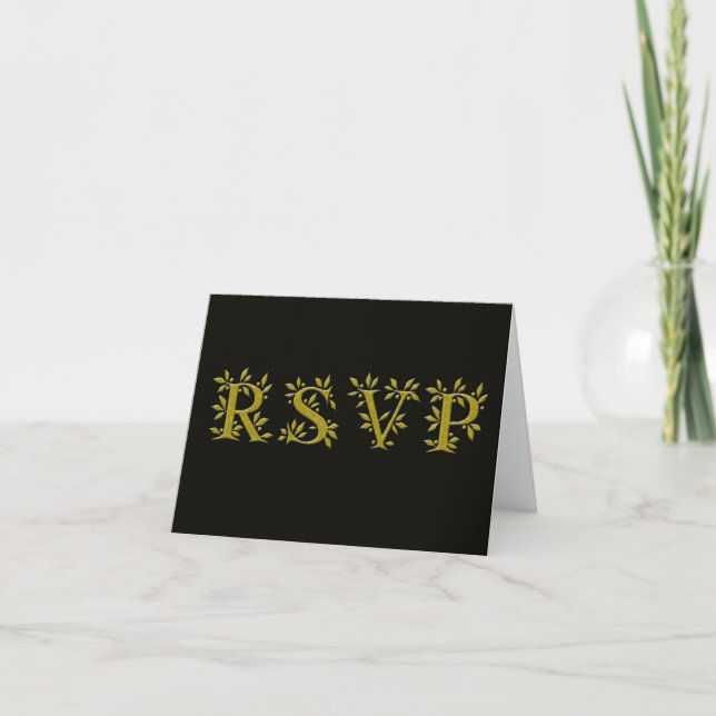 Convite BLACK GOLD response card (Frente)