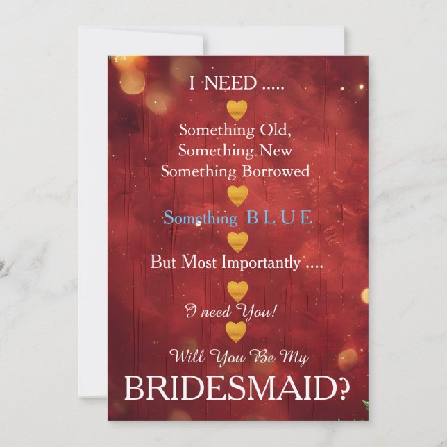 Convite Black & Gold with Heart Will You Be my Bridesmaid (Frente)