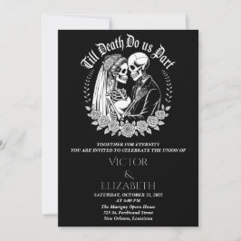 Convite Black Gothic Till Morte Nos Casamento