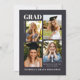 Convite Black Grad Announcement With Photos