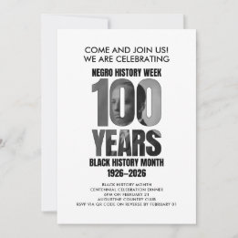 Convite BLACK HISTORY MONTH Centennial Dinner