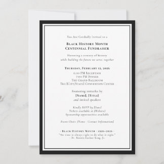 Convite Black History Month Centennial Formal Fundraiser