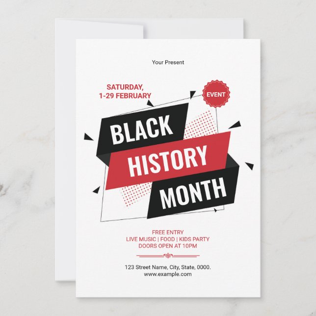 Convite Black History Month Flyer Template (Frente)