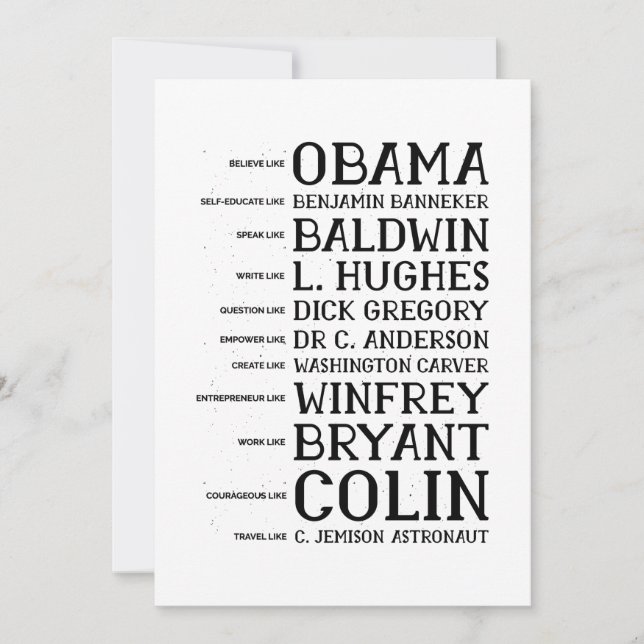 Convite black history month legends icons (Frente)