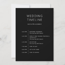 Convite Black Itinerary & Timeline | Minimalist Wedding