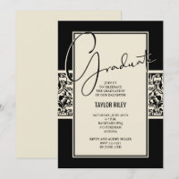 Black Ivory Graduation Damask