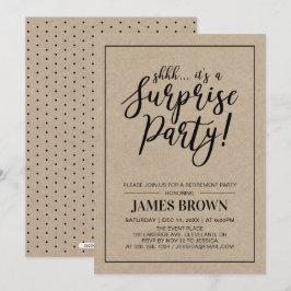 Convite Black & Kraft | Festa de Aposentadoria Moderna Sur