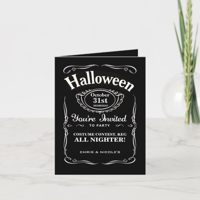 Convite Black Label Halloween Invitations (Frente)