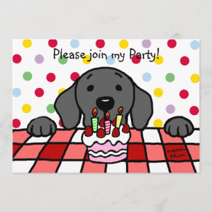 Convite Black Labrador te vigiando no Aniversário