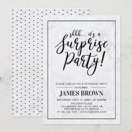 Convite Black & Marble | Festa de Aposentadoria Surpresa M