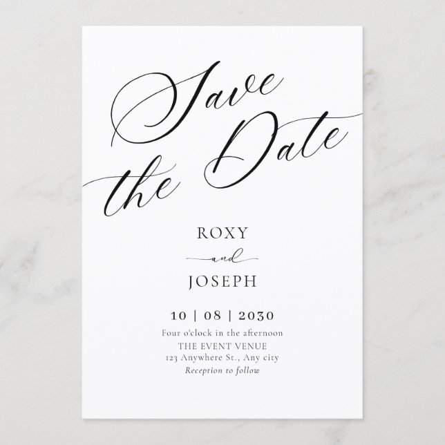 Convite Black modern minimalist  (Frente)