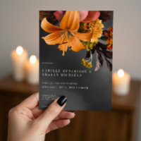 Black Moody Gothic Orange Lily Casamento