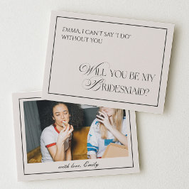Convite Black Old Money Will You Be My Bridesmaid Card
