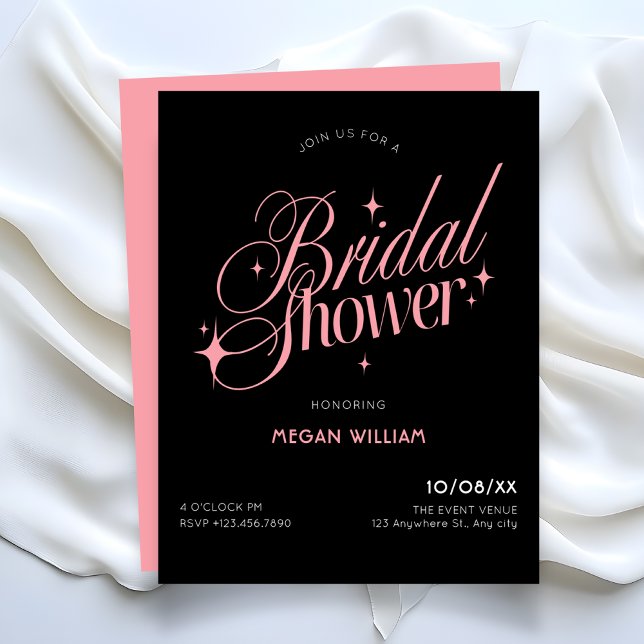 Convite Black Pink bridal shower (Criador carregado)