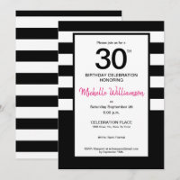 Black, Pink, White strips, aniversário de 30 anos