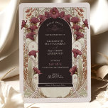 Convite Black Purple Calla Lily Wedding Art Nouveau Mucha<br><div class="desc">Celebrate your wedding in style with these gorgeous Alphonse Mucha-themed wedding invitations. The design features a stunning floral Art Nouveau black and purple calla lily theme inspired by the works of the famous artist and designer. The invitations are personalizable, so you can add your own special touch to make them...</div>