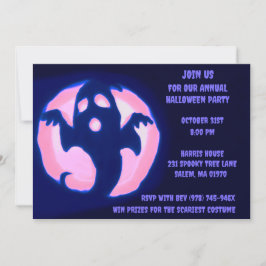 Convite Black Purple Ghost Spooky Festa Fantasma de Hallow