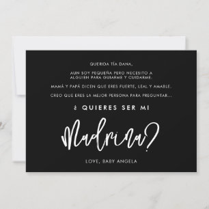 Convite Black Quieres ser mi madrina Godman card