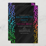 Convite Black Rainbow Sparkle Glitter Confetti<br><div class="desc">Personalizar para qualquer evento.</div>