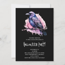 Convite Black Raven em um Halloween de ilustração de ramif