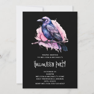 Convite Black Raven em um Halloween de ilustração de ramif