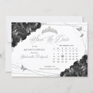 Convite Black & Silver Quinceañera Salve A Data