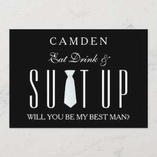 Convite Black Suitup, você será meu Bestman
