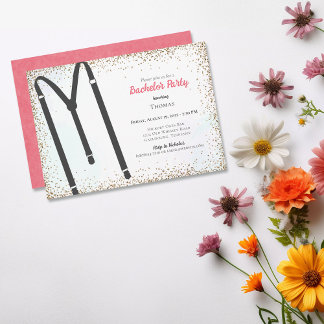 Convite Black Suspender Bachelor Party