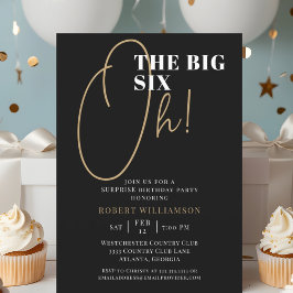 Convite Black The Big 60th Surprise Birthday Invitation
