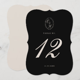 Convite Black Tie Die-Cut Wedding Table Number