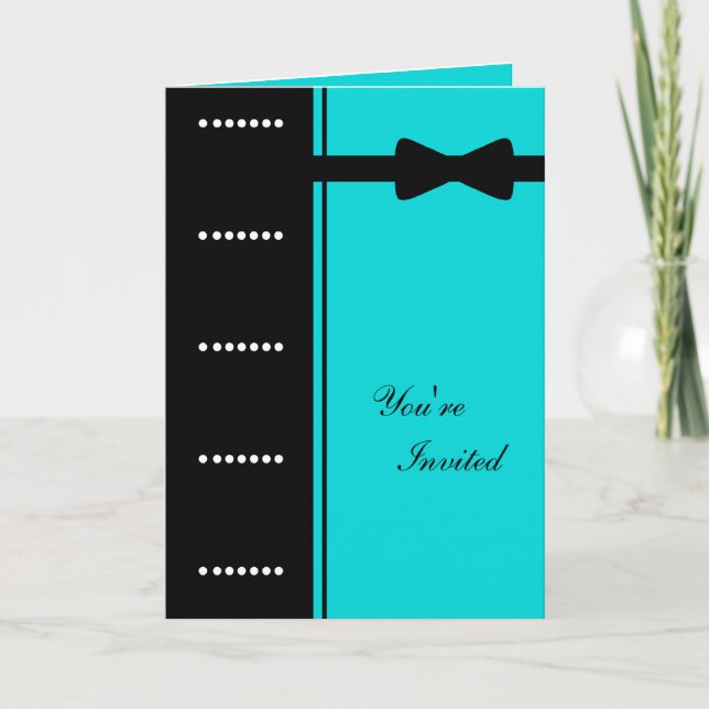 Convite Black Tie Invitation (Turquoise) (Frente)