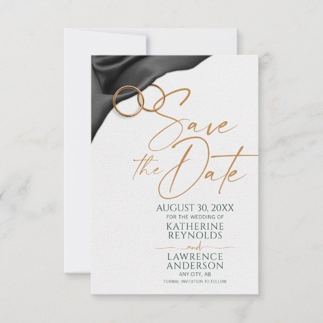 Convite Black Velvet Save the Date (Frente)