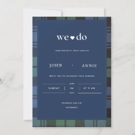 Convite Black Watch Tartan "We Do" Invitation
