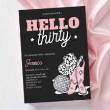 Black Western Disco Cowgirl 30th Birthday Party