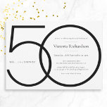 Convite Black White Chic Minimalist Surprise 50th Birthday<br><div class="desc">Black White Chic Minimalist Surpresa 50th Aniversário. Design de convite de aniversário moderno minimalista,  simples mas elegante e elegante. excelente para um partido temático preto e branco! Precisa de ajuda para personalizar este design? Entre em contato com o designer/criador clicando no botão 'Mensagem' abaixo.</div>