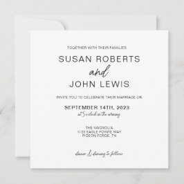 Convite Black & White Modern Wedding Invitation